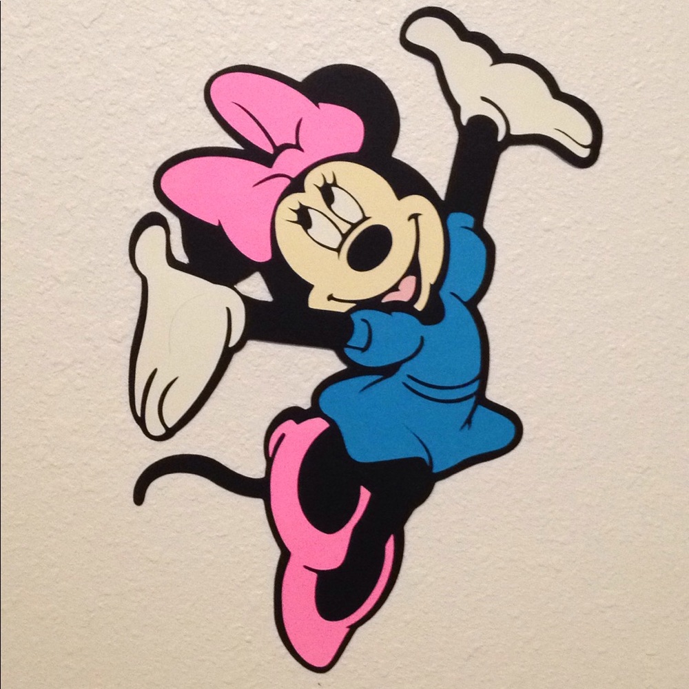 Minnie Mouse Cricut Cutout pink bow cheerleader